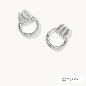 Kendra Scott Mikki Open Frame Silver Hoops - NWT